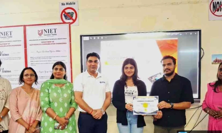 NIET College News : एनआईईटी के छात्रों की टेक्नोलॉजी में बड़ी छलांग!, सी-डैक और इलेक्ट्रॉनिक्स मंत्रालय द्वारा समर्थित वीएलएसआई बूटकैम्प का शानदार समापन, ग्रेटर नोएडा में तकनीकी शिक्षा को नई उड़ान 1 JPEG 20250616 145631 8712982031287708068 converted