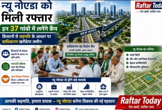 New Noida News : 37 गांवों में दस्तक देगा न्यू नोएडा का सपना!, किसानों से आमने-सामने होगी बात, सहमति से खरीदी जाएगी जमीन, विकास की सबसे बड़ी शहरी परियोजना ने पकड़ी रफ्तार, 80 गांवों में होगा सर्वे, पांच लेखपाल संभालेंगे जिम्मेदारी, निवेश, रोजगार और आधुनिक शहर की दिशा में बड़ा कदम 1 Screenshot 20260709 150904 Gallery converted