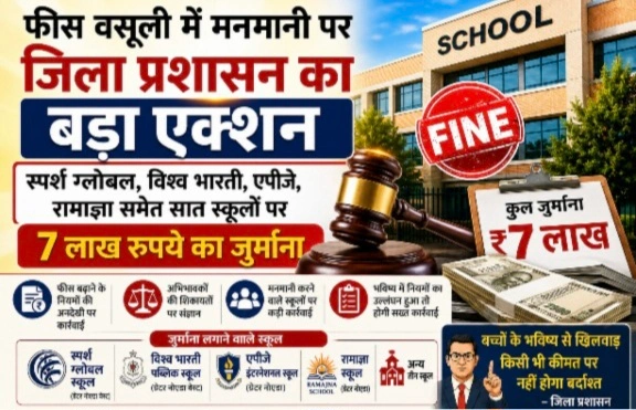 Breaking News : फीस वसूली में मनमानी पर जिला प्रशासन का बड़ा एक्शन, स्पर्श ग्लोबल, विश्व भारती, एपीजे, रामाज्ञा समेत सात स्कूलों पर 7 लाख रुपये का जुर्माना, डीएम के निर्देशों की भी नहीं की गई थी पालना, 45 नोटिस के बाद भी नहीं सुधरे स्कूल 1 Screenshot 20260804 193454 Gallery converted